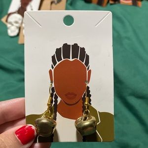 Gold Christmas Bell Earrings